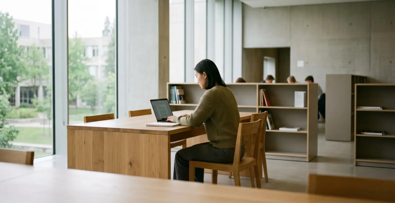 Studierende nutzen digitale Self-Service-Lösung am modernen Arbeitsplatz