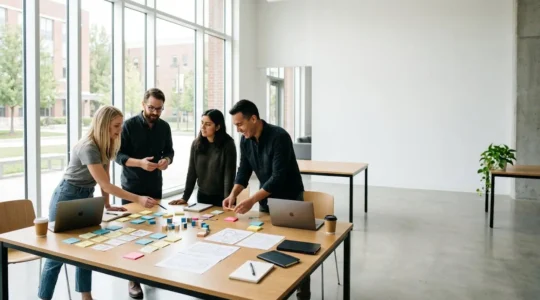 Kompaktes Content-Marketing-Team arbeitet effizient mit modularem Content-System